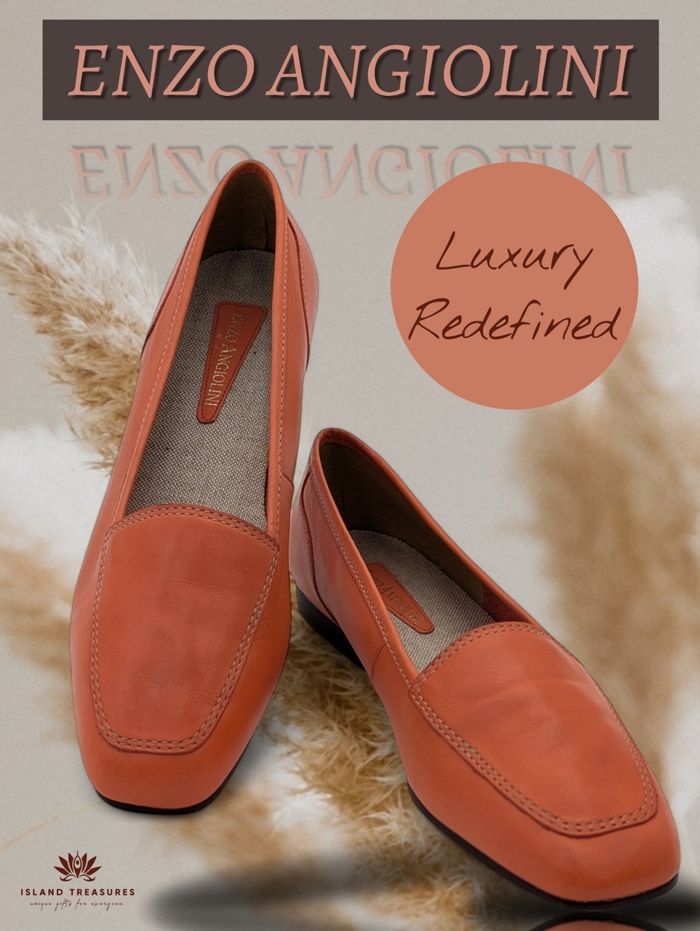 Enzo Angiolini Liberty Size 7.5N Genuine Leather Gorgeous Coral Slip-On Loafers